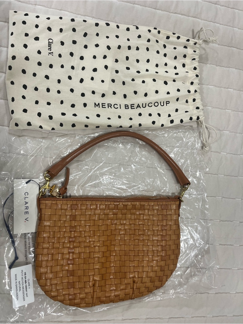 Clare V. Petit Moyen Bag in Natural Color